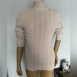 Women's Cream Cable Knit Sweater. Ptp 16”